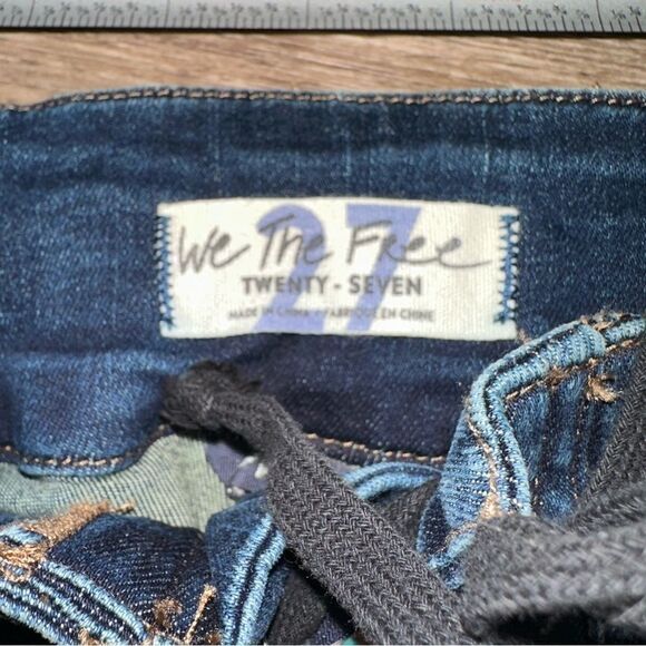 FREE People CRVY High Rise Lace Up Skinny Jeans sz 27 - Picture 11 of 14